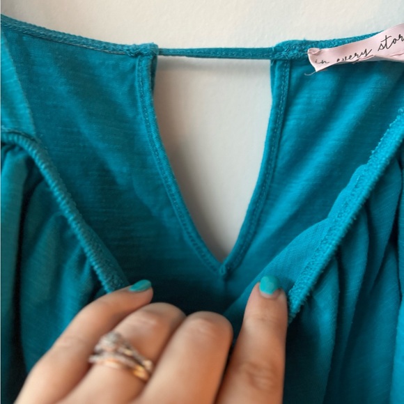 Chic Turquoise Ruffle Mini Dress - Picture 4 of 5